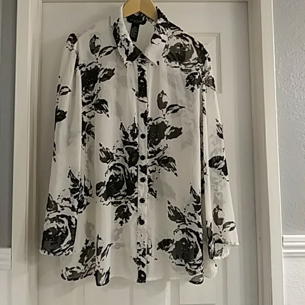 Sheer button down blouse